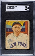 1934-36 National Chicle Diamond Stars - R327 Tony Lazzeri #74 1934 Stats; Green
