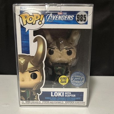 Funko Pop! Vinyl Avengers Loki with Scepter Exclusive #985 W/Protector