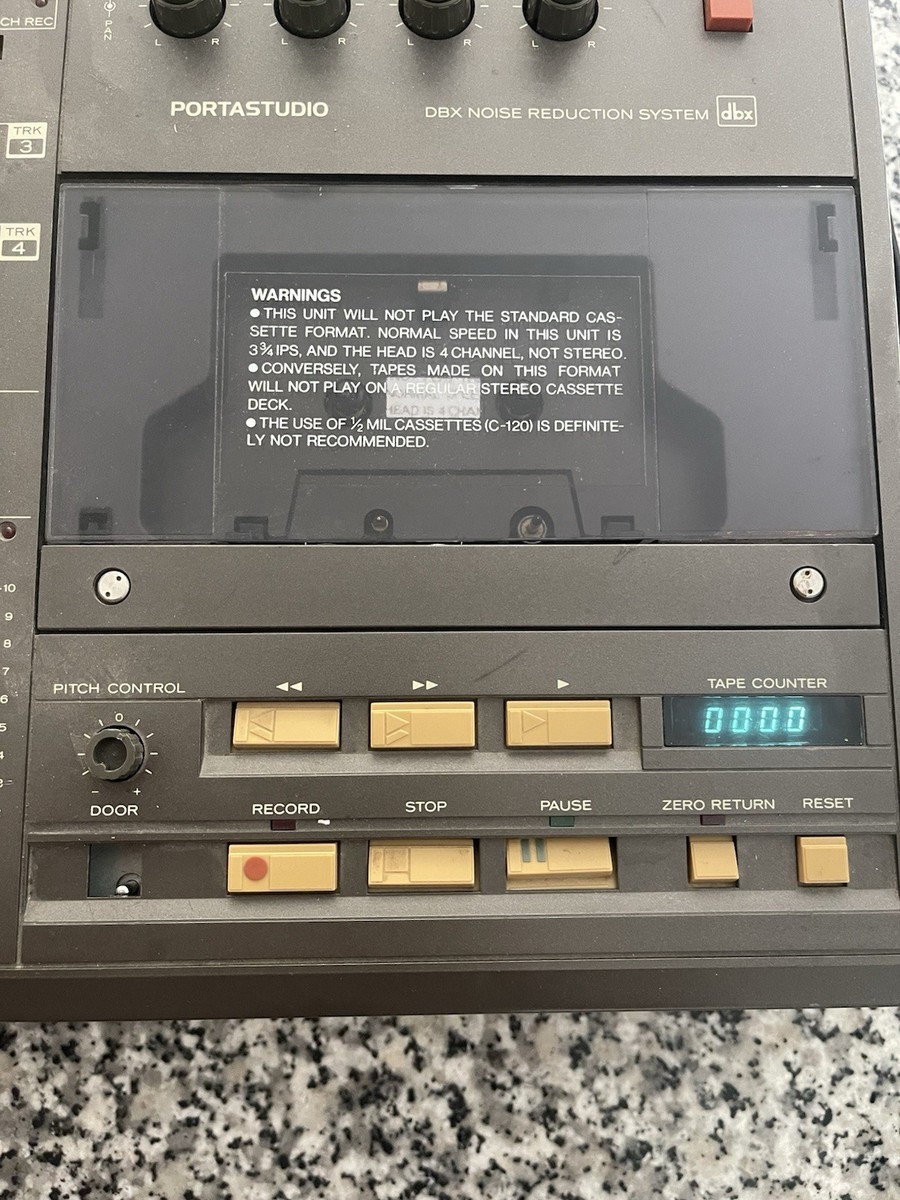TASCAM 244 Portastudio 4-Track Cassette Recorder Powers On As-Is
