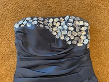 Blue Formal Prom Gown Dress Strapless Size 8