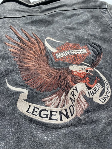 Harley Davidson Herren LEGENDARY Lederjacke XL Eagle Distressed mit Innenfutter - Bild 3 von 10