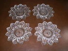 4 vintage Federal Petal Cross Bread & Butter Clear Glass Plates 6 1/2"  Nice