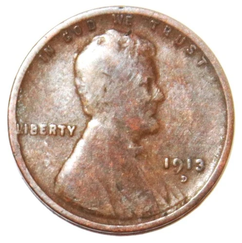 1913D Lincoln Cent - (Good) - #3042C5 - FREE SHIPPING