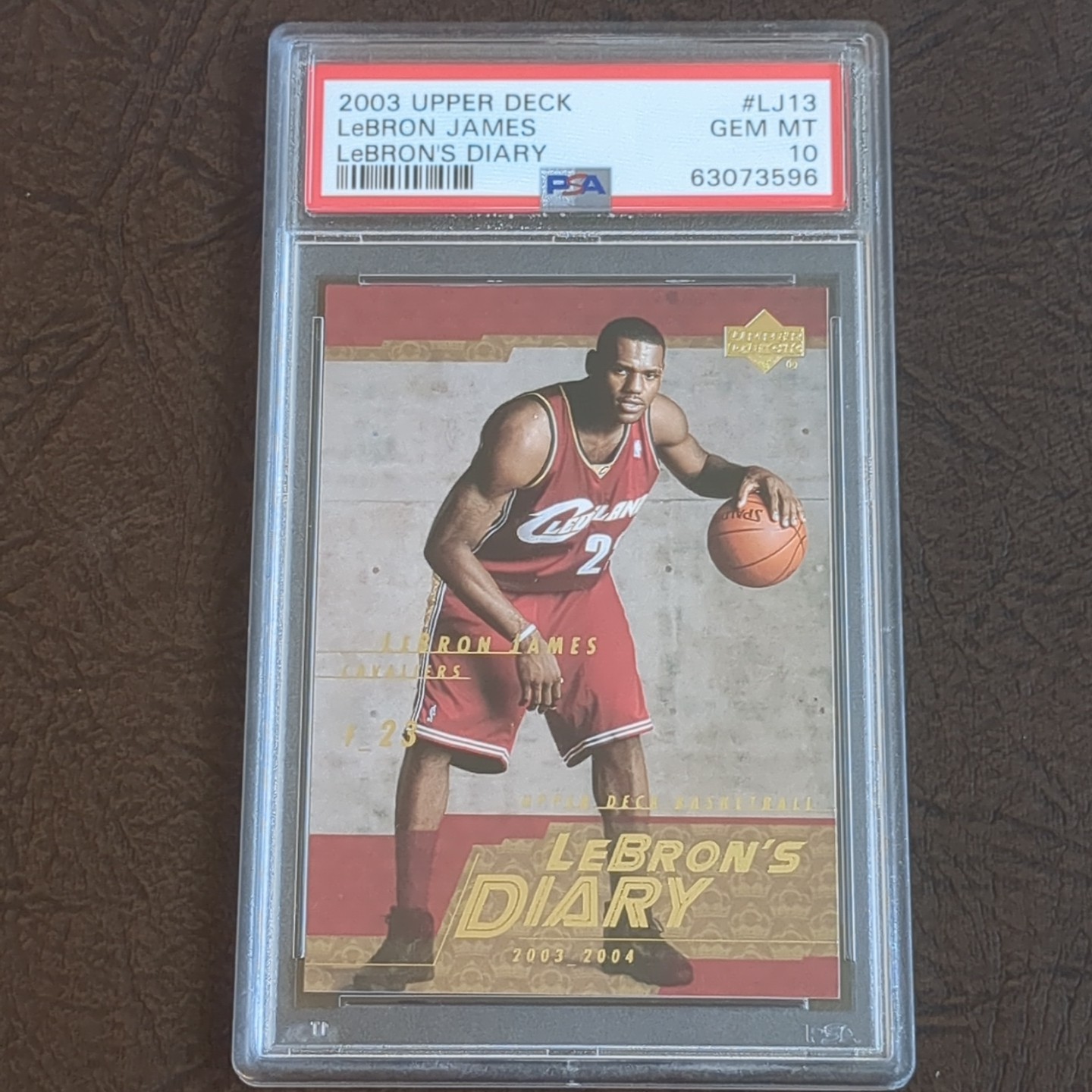 2003 Upper Deck, LeBron's Diary, #LJ13, Rookie RC, LeBron James, PSA 10