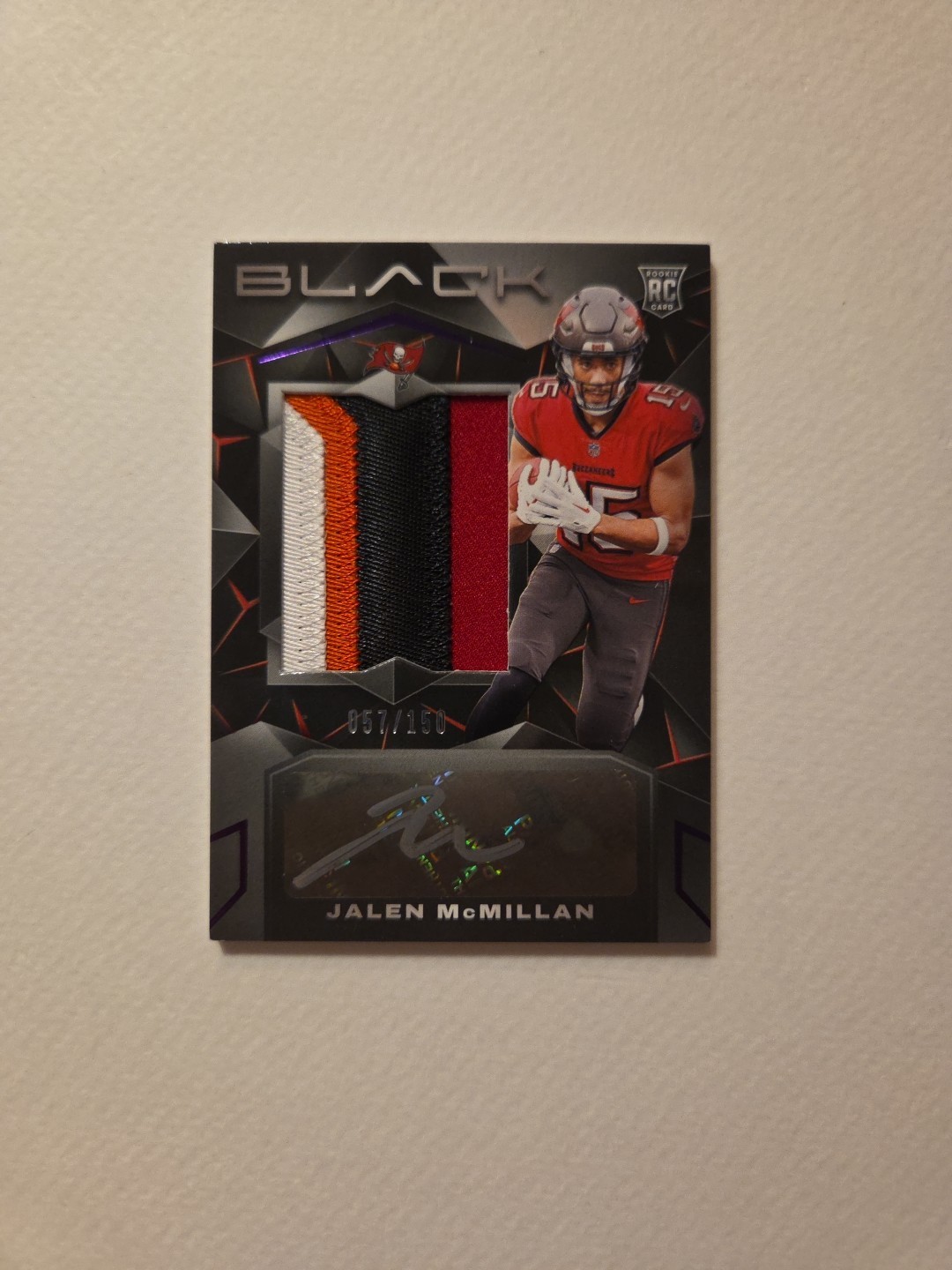 2024 Panini Black - Rookie Patch Autograph Jalen McMillan #215 Royal /150