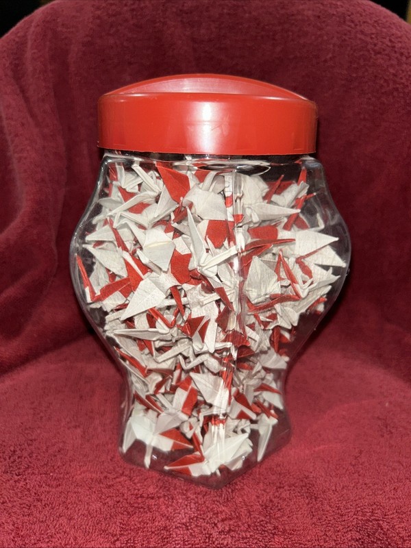 255 Origami Handmade Paper Small Red White Traditional Origami Cranes