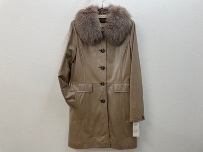 Pierre balmain ピエールバルマン トレンチコート 11A2 Pierre Balmain Leather Trench Coat Size 11 Length 86cm Fox Fur