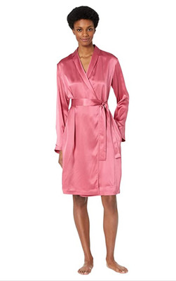 La Perla Women Silk Short Robe Wild Orchid Size L (NewDefect/Missing Belt)