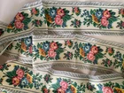 2 strips antique braid fabric printed flowers furniture 350 + 340 cm x 9 cm