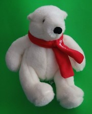 Coca-Cola Polar Bear Plush Toy Red Scarf 7 Inches