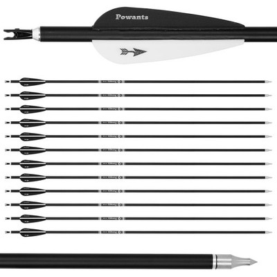 Powants 31inch Carbon Arrow Archery Targeting Practice Hunting Arrows Black