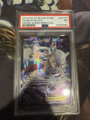 Pokémon Mewtwo EX TCG Full Art Black Star Promo Card XY125 PSA 7
