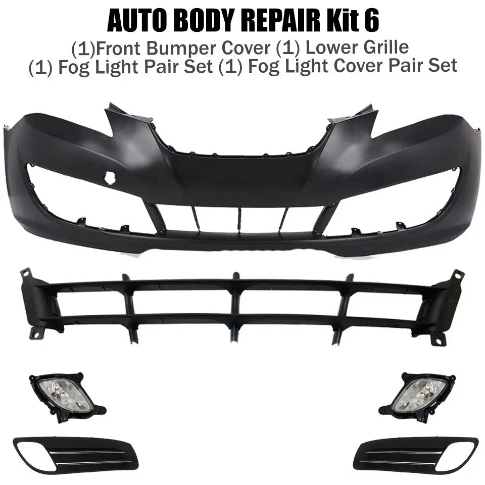 Conjunto de cubierta de parachoques delantero y faros antiniebla para Hyundai Genesis 2010-2012 cupé Foto 2 de 4