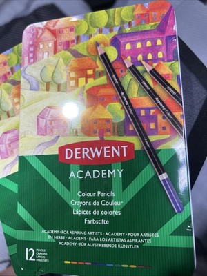 2 - Derwent Academy Color (2301937): Color Pencil tin of 12 (Assorted Colors)