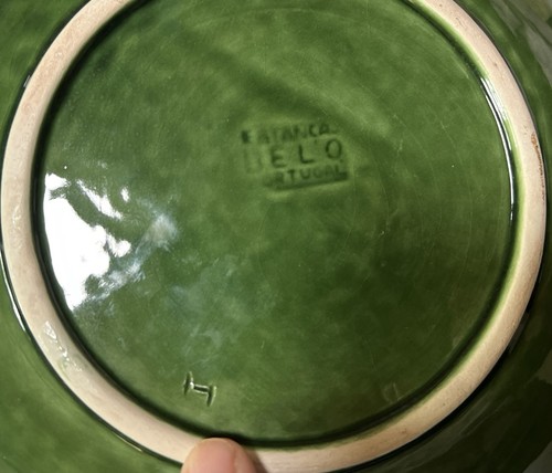 4 Faiancas Belo Portugal Majolica Geranium Leaf Green Salad/Dessert Plates - Picture 7 of 9