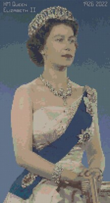 HM Königin Elizabeth II Gedenk Kreuzstichmuster Nur - Von Florashell