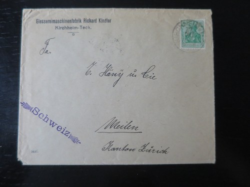 BU 27.10.1920 ? ab Giessereimaschinenfabrik Kirchheim-Teck - nach Meilen Zürich