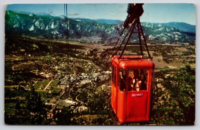 Postcard Skyway Cable Car 1960 Boulder Colorado Estes Park Post Card