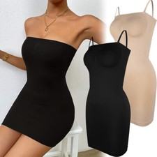 Women No Show Strapless Shaping Dress Tummy Control Body Shaper Underwear Slips