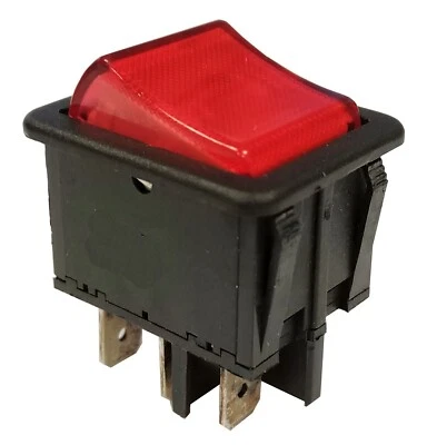 Interrupteur A Bascule 230V Verrouillage Décolleter / En Rouge Allumé HY12 - Photo 1/4