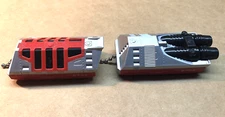 TYCO SLOT CAR RED TURBO SANTA FE RR TRAIN CABOOSE & PASSENGER CAR
