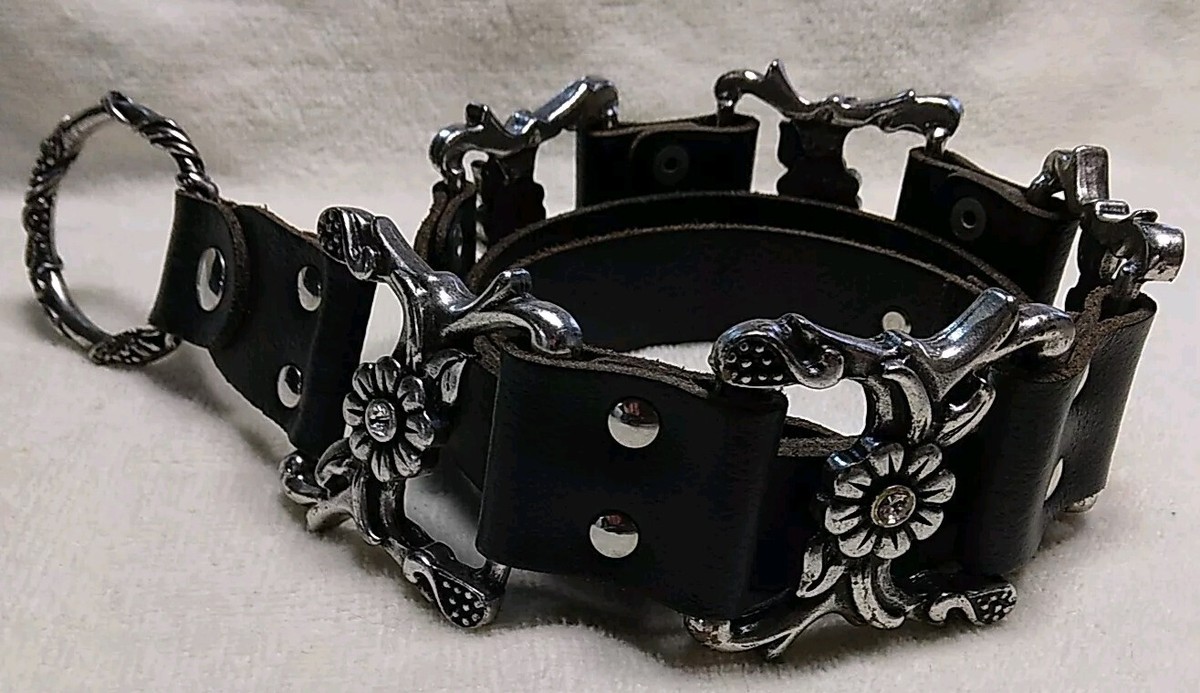 Antoniazzi Firenze Black Leather Concho Belt With Rhinestones B1061_1-859821.jpg?v=  main image 4