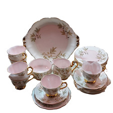 Royal Albert English Bone China Set da tè/caffè "Braemar" rosa, verde e oro