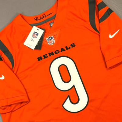 New Nike Joe Burrow Cincinnati Bengals Orange Vapor Limited SEWN Jersey XL $160