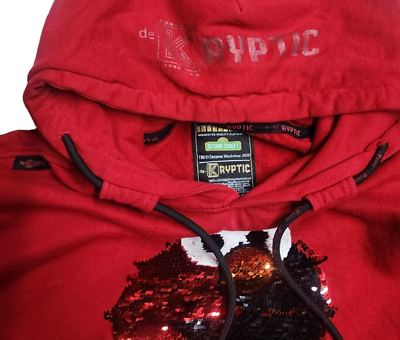 X DEKRYPTIC Elmo Sweatshirt Sequin Hoodie Long Sleeve Sesame X DEKRYPTIC Elmo Sweatshirt Sequin Hoodie Long Sleeve Sesame