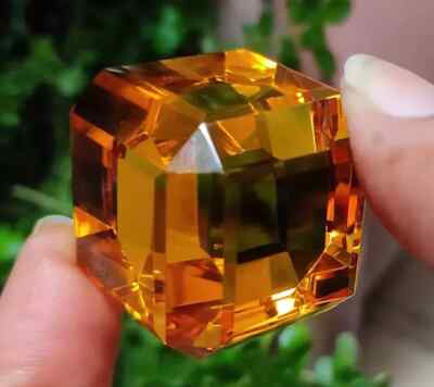 A++ Brazilian ORANGE Topaz Cube CUT 100+ Ct Natural Loose Gemstone EGL Certified