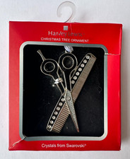 Harvey Lewis Hairdresser Stylist Christmas Tree Ornament with Swarovski Crystals
