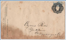 1865 JACKSON US POST 2 CENTS Govt Embossed Business Envelope w/ US POD watermark