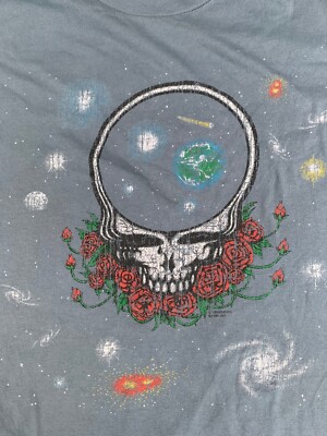 Grateful Dead Space Your Face (Light Damaged) Shirt size LARGE Fitted Soft Style