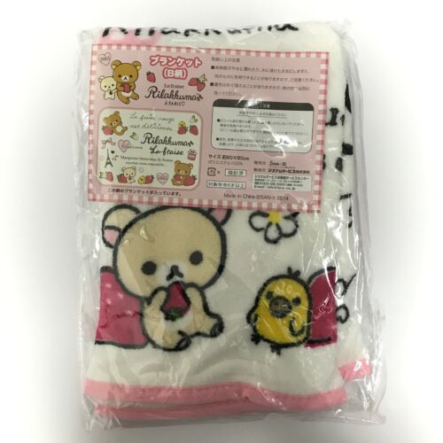 Korilakkuma blanket strawberry "La fraise A Paris" pink Approx. 23 x 31in Type B - Picture 1 of 1