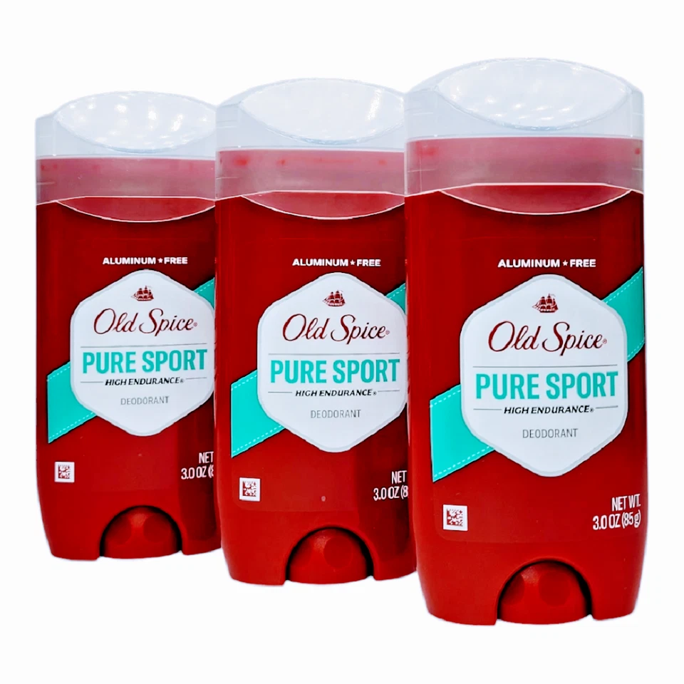 Desodorante Old Spice para hombre, sin aluminio, puro deporte (3,0 oz., paquete de 3) Foto 3 de 4