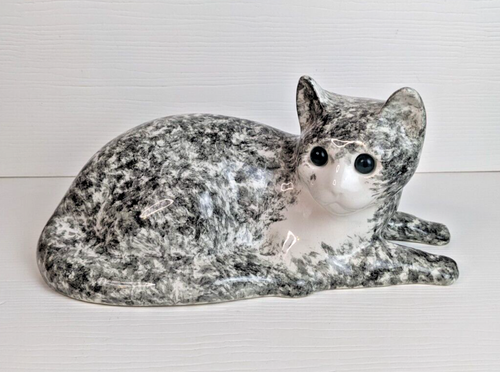 Chat Aux yeux bleus , céramique vintage - Décoration