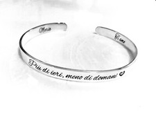 BRACCIALE PERSONALIZZATO CON NOME SCRITTA INCISIONE UOMO DONNA ARGENTO 925 