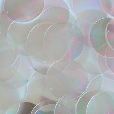 Sequin Round 40mm Clear Crystal Iris Luminescent. Made in USA