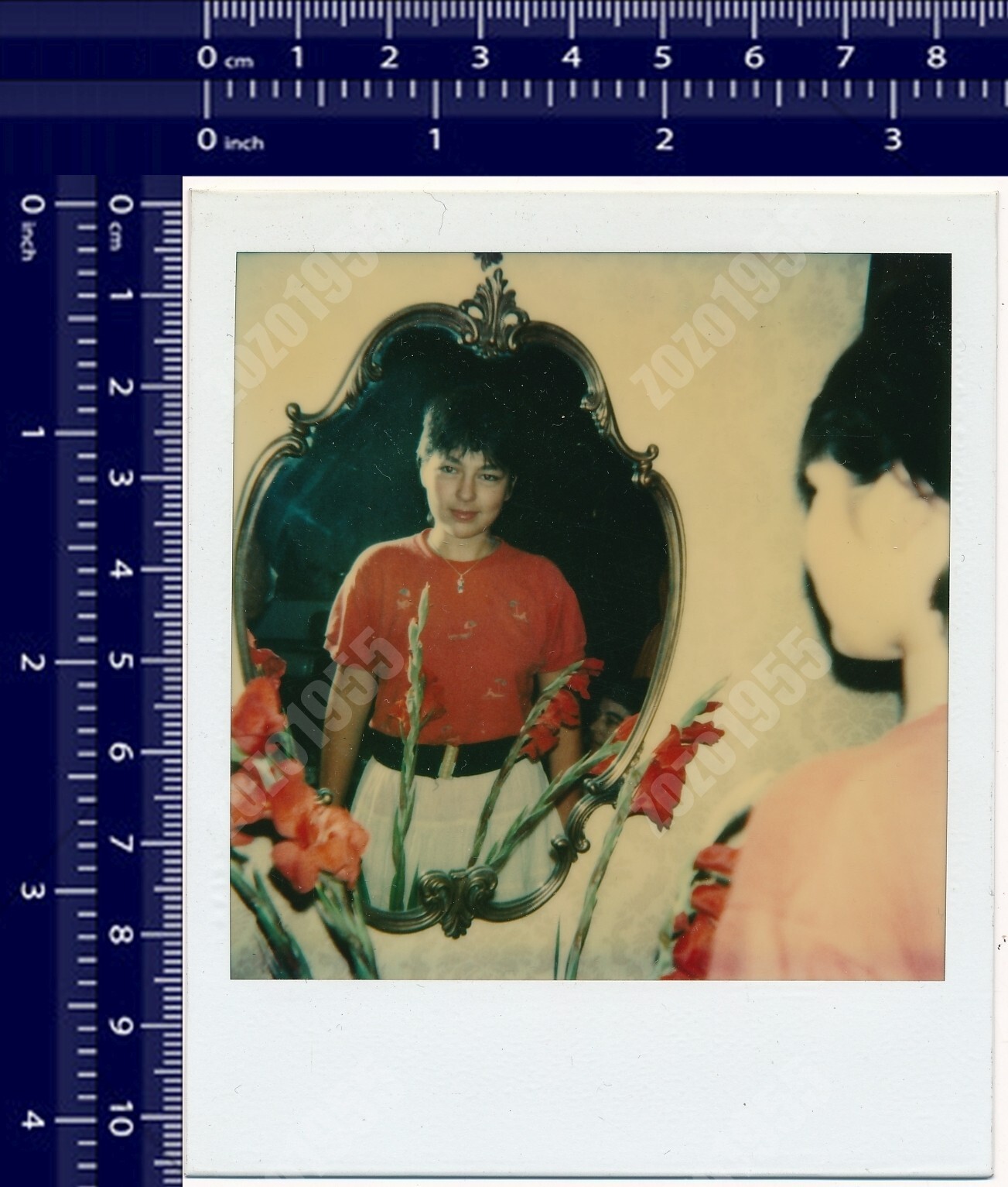 INSTANT PHOTOGRAPHY Woman Mirror Reflection Abstract Surreal vintage original