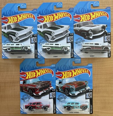 2019-20 Hot Wheels ROD SQUAD 5 & 7/10 Lot Of 5, 8 CRATE/'55 NOMAD 74 & 183/250