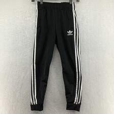 Adidas Kids Elastic Waist Slash Pocket Originals Black White Track Pant Size S