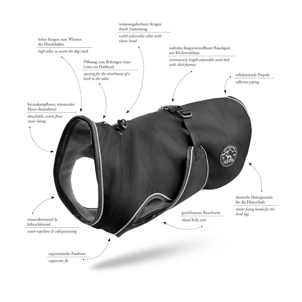 Hunter Hundemantel Uppsala taupe 2in1 für Hunde, wetterfest, modisch, warm - Bild 2 von 4