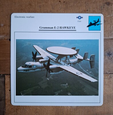 Grumman E-2 Hawkeye - Electronic Warfare - Warplanes Collectors Club Card.