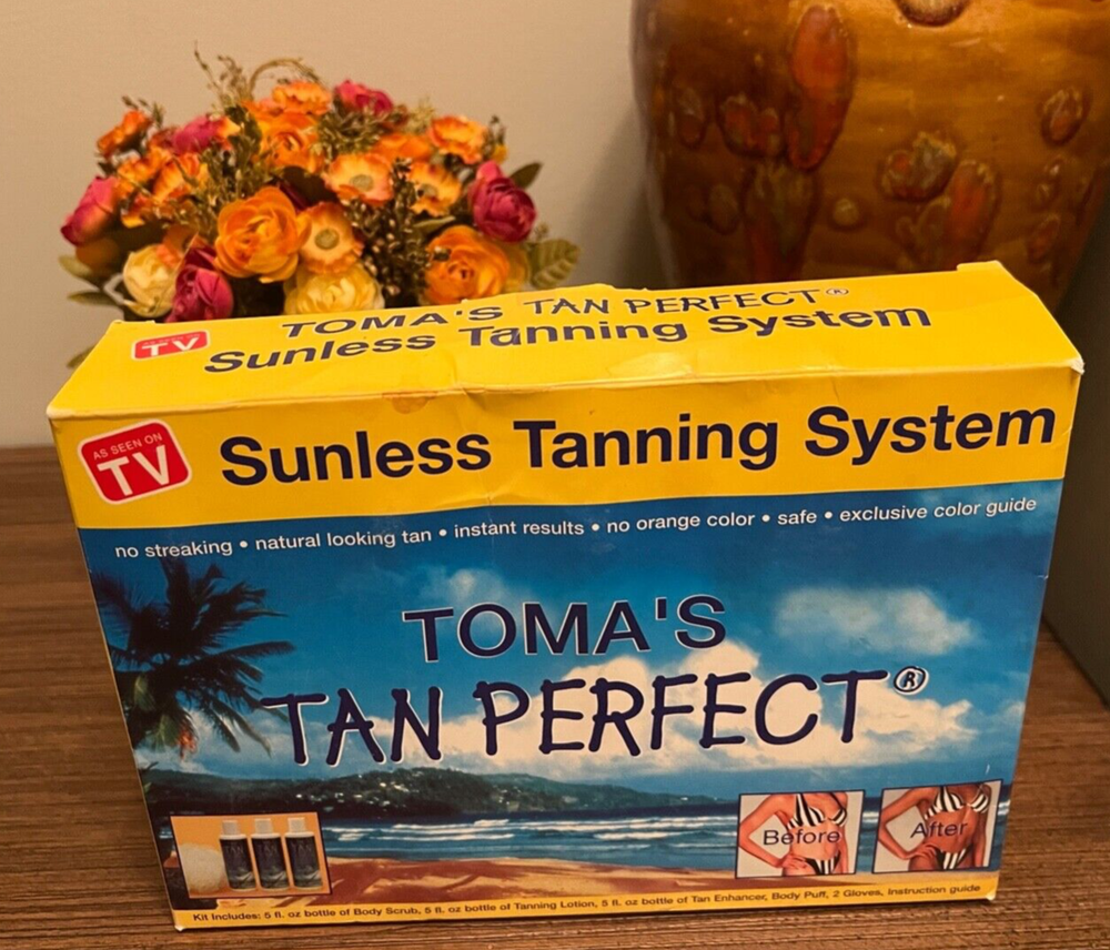 TOMA'S TAN PERFECT- Home Sunless System Scrub Lotion Enhancer Complete Kit RARE