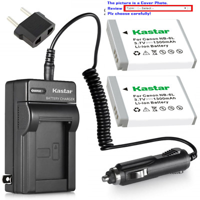 Kastar NB-6L Battery & Charger For Canon PowerShot SD1300 IS, SD3500 IS, SD4000 IS - 1300mAh Li-Ion