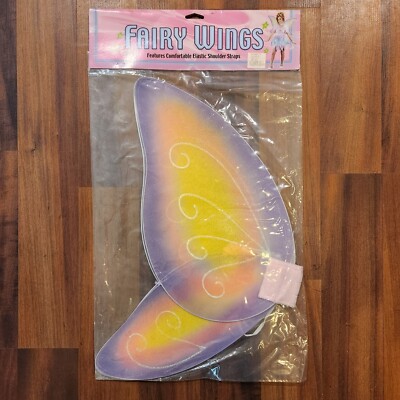 FUN WORLD FAIRY WINGS 18'' Halloween Kids Easter Unlimited Purple Yellow RARE NEW