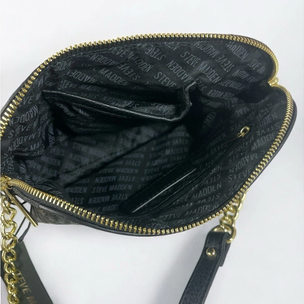 Steve Madden Borsa a tracolla testurizzata con logo BMaggie in rilievo ecopelle oro