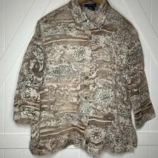 Sheer N.Y.P.L. Collection Multicolored Women’s Button Down Shirt.