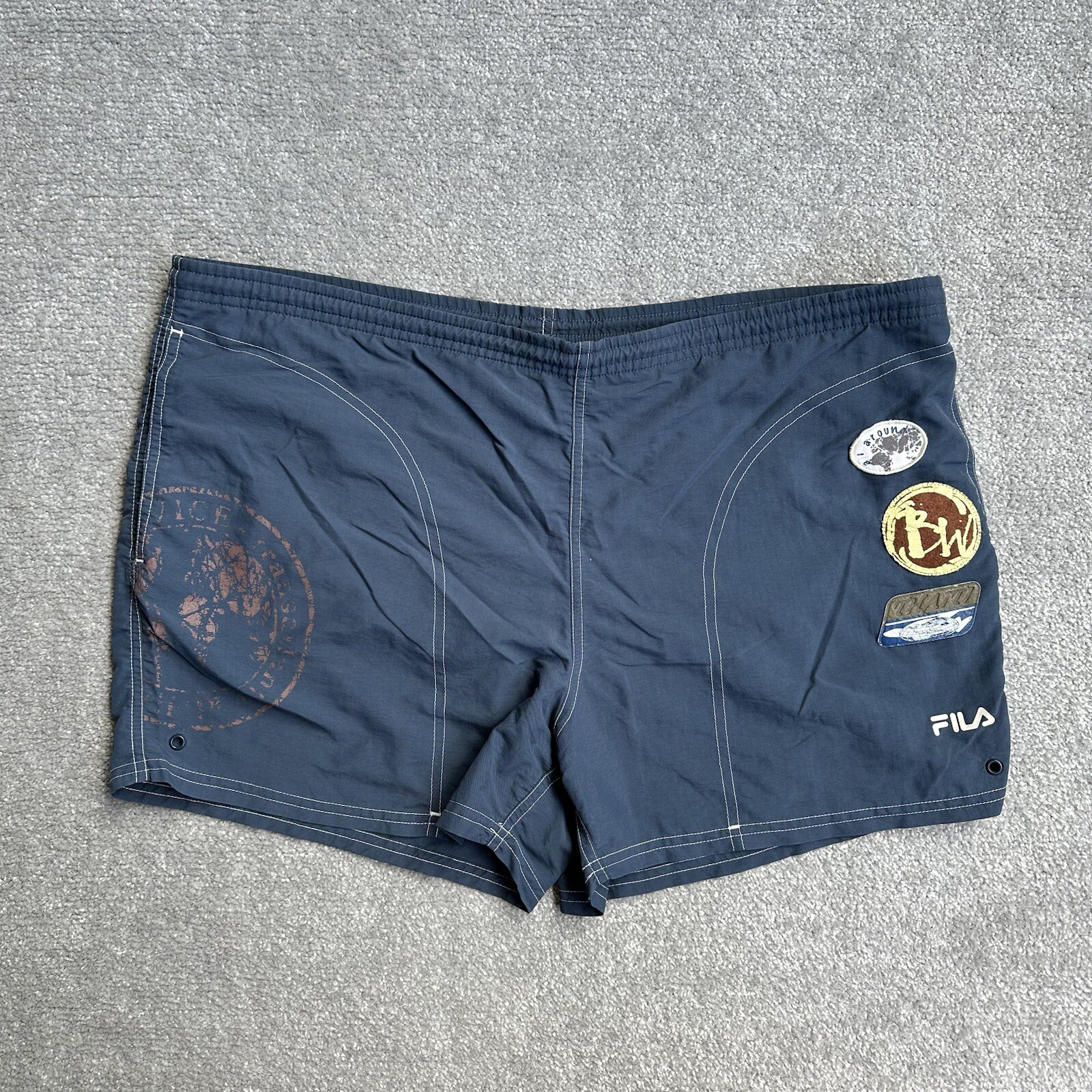 Costumi da bagno uomo FILA pantaloncini da bagno L beach shorts logo boxer retrò 24814 blu
