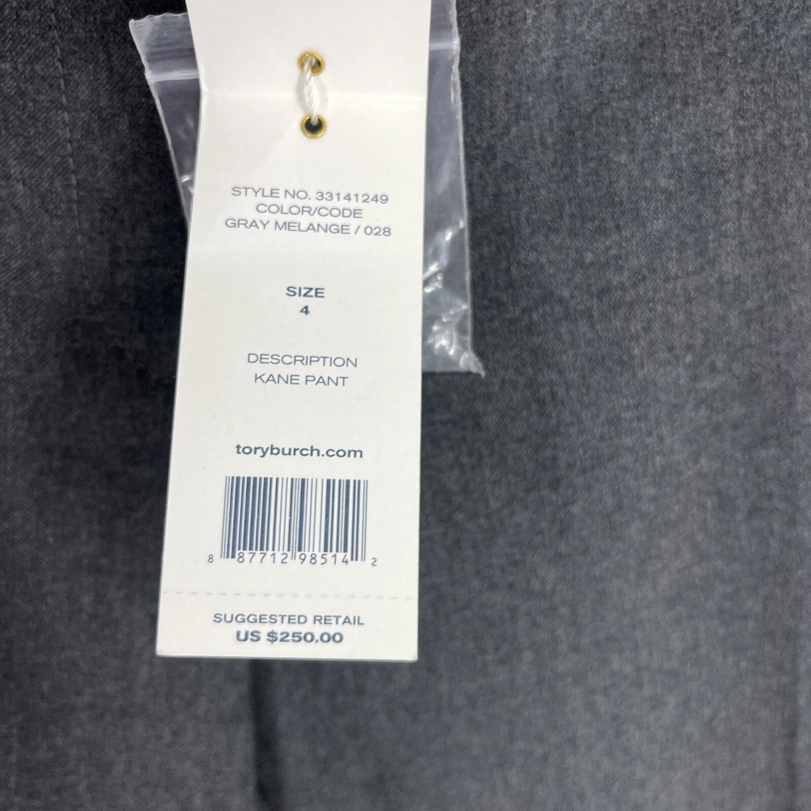 Pantaloni abito Tory Burch taglia 4 donna grigi lana Kane gambe larghe tasca alla caviglia